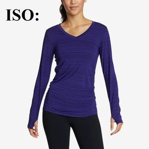 ISO: Eddie Bauer Trail Light Ruched Long-Sleeve V-Neck T-Shirt - M